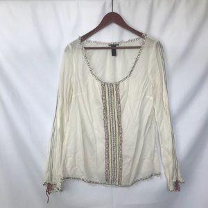 Lucky brand white book peasant shirt - M cotton